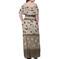 Hawaii Christmas In July Family Matching Off Shoulder Maxi Dress and Hawaiian Shirt Beige Mele Kalikimaka Sea Animals DT05 - Polynesian Pride