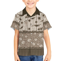 Hawaii Christmas In July Family Matching Off Shoulder Maxi Dress and Hawaiian Shirt Beige Mele Kalikimaka Sea Animals DT05 Son's Shirt Beige - Polynesian Pride