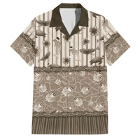 Hawaii Christmas In July Family Matching Summer Maxi Dress and Hawaiian Shirt Beige Mele Kalikimaka Sea Animals DT05 Dad's Shirt - Short Sleeve Beige - Polynesian Pride