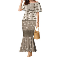 Hawaii Christmas In July Mermaid Dress Beige Mele Kalikimaka Sea Animals DT05 Women Beige - Polynesian Pride