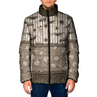 Hawaii Christmas In July Padded Jacket Beige Mele Kalikimaka Sea Animals