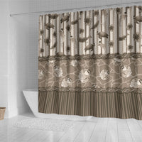 Hawaii Christmas In July Shower Curtain Beige Mele Kalikimaka Sea Animals