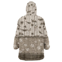 Hawaii Christmas In July Wearable Blanket Hoodie Beige Mele Kalikimaka Sea Animals DT05 - Polynesian Pride