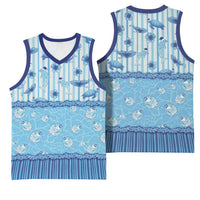 Hawaii Christmas In July Basketball Jersey Sky Blue Mele Kalikimaka Sea Animals DT05 - Polynesian Pride
