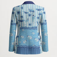 Hawaii Christmas In July Blazer Sky Blue Mele Kalikimaka Sea Animals