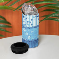 Hawaii Christmas In July 4 in 1 Can Cooler Tumbler Sky Blue Mele Kalikimaka Sea Animals DT05 - Polynesian Pride