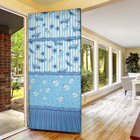 Hawaii Christmas In July Door Cover Sky Blue Mele Kalikimaka Sea Animals DT05 - Polynesian Pride