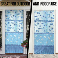 Hawaii Christmas In July Door Cover Sky Blue Mele Kalikimaka Sea Animals DT05 - Polynesian Pride
