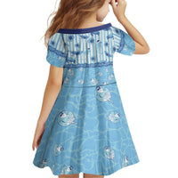 Hawaii Christmas In July Family Matching Short Sleeve Bodycon Dress and Hawaiian Shirt Sky Blue Mele Kalikimaka Sea Animals DT05 - Polynesian Pride