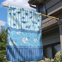 Hawaii Christmas In July Garden Flag Sky Blue Mele Kalikimaka Sea Animals