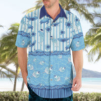 Hawaii Christmas In July Hawaiian Shirt Sky Blue Mele Kalikimaka Sea Animals DT05 - Polynesian Pride