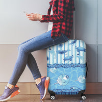 Hawaii Christmas In July Luggage Cover Sky Blue Mele Kalikimaka Sea Animals DT05 - Polynesian Pride