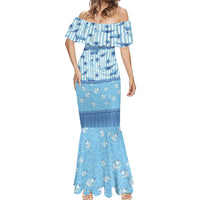 Hawaii Christmas In July Mermaid Dress Sky Blue Mele Kalikimaka Sea Animals DT05 - Polynesian Pride