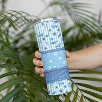 Hawaii Christmas In July Skinny Tumbler Sky Blue Mele Kalikimaka Sea Animals DT05 - Polynesian Pride