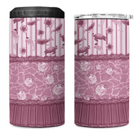 Hawaii Christmas In July 4 in 1 Can Cooler Tumbler Dusty Pink Mele Kalikimaka Sea Animals DT05 One Size: 16 oz Pink - Polynesian Pride