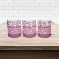 Hawaii Christmas In July Ceramic Mug Dusty Pink Mele Kalikimaka Sea Animals