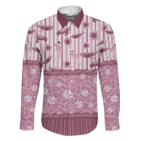 Hawaii Christmas In July Family Matching Off Shoulder Maxi Dress and Hawaiian Shirt Dusty Pink Mele Kalikimaka Sea Animals DT05 Dad's Shirt - Long Sleeve Pink - Polynesian Pride