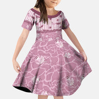 Hawaii Christmas In July Family Matching Off Shoulder Short Dress and Hawaiian Shirt Dusty Pink Mele Kalikimaka Sea Animals DT05 Daughter's Dress Pink - Polynesian Pride