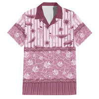 Hawaii Christmas In July Family Matching Summer Maxi Dress and Hawaiian Shirt Dusty Pink Mele Kalikimaka Sea Animals DT05 Dad's Shirt - Short Sleeve Pink - Polynesian Pride