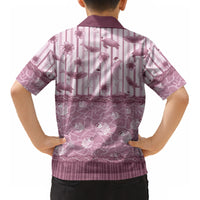 Hawaii Christmas In July Kid Hawaiian Shirt Dusty Pink Mele Kalikimaka Sea Animals DT05 - Polynesian Pride