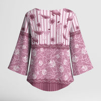 Hawaii Christmas In July Kimono Sleeve Blouse Dusty Pink Mele Kalikimaka Sea Animals DT05 - Polynesian Pride