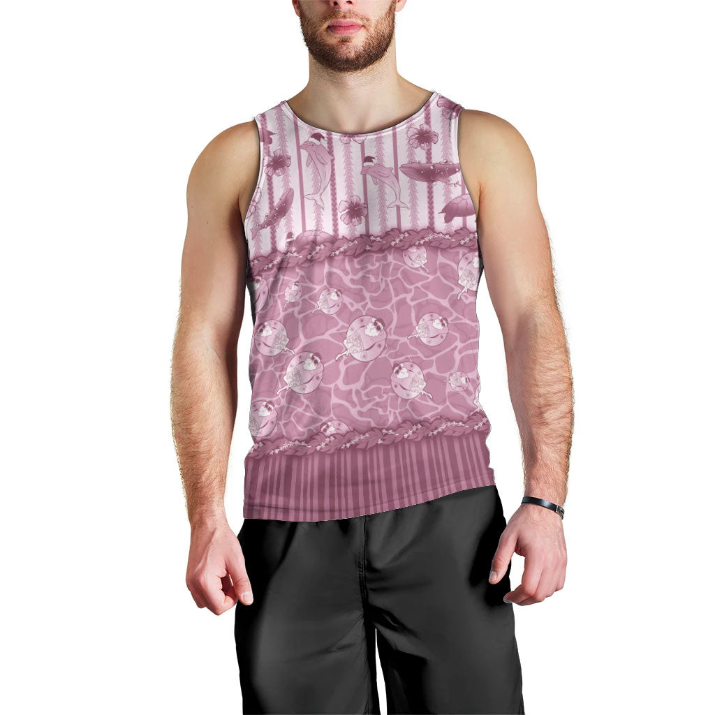 Hawaii Christmas In July Men Tank Top Dusty Pink Mele Kalikimaka Sea Animals DT05 - Polynesian Pride
