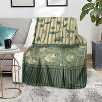 Hawaii Christmas In July Blanket Olive Green Mele Kalikimaka Sea Animals