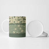 Hawaii Christmas In July Ceramic Mug Olive Green Mele Kalikimaka Sea Animals