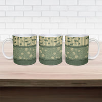 Hawaii Christmas In July Ceramic Mug Olive Green Mele Kalikimaka Sea Animals