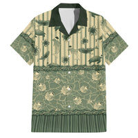 Hawaii Christmas In July Family Matching Long Sleeve Bodycon Dress and Hawaiian Shirt Olive Green Mele Kalikimaka Sea Animals DT05 Dad's Shirt - Short Sleeve Green - Polynesian Pride