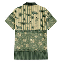 Hawaii Christmas In July Family Matching Puletasi and Hawaiian Shirt Olive Green Mele Kalikimaka Sea Animals DT05 - Polynesian Pride