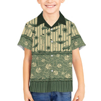 Hawaii Christmas In July Family Matching Puletasi and Hawaiian Shirt Olive Green Mele Kalikimaka Sea Animals DT05 Son's Shirt Green - Polynesian Pride