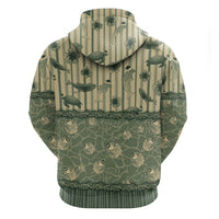Hawaii Christmas In July Hoodie Olive Green Mele Kalikimaka Sea Animals DT05 - Polynesian Pride