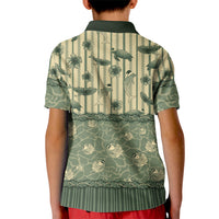 Hawaii Christmas In July Kid Polo Shirt Olive Green Mele Kalikimaka Sea Animals DT05 - Polynesian Pride