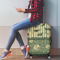 Hawaii Christmas In July Luggage Cover Olive Green Mele Kalikimaka Sea Animals DT05 - Polynesian Pride