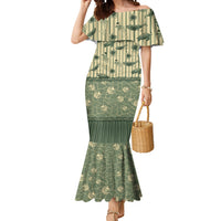 Hawaii Christmas In July Mermaid Dress Olive Green Mele Kalikimaka Sea Animals DT05 Women Green - Polynesian Pride
