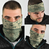 Hawaii Christmas In July Neck Gaiter Olive Green Mele Kalikimaka Sea Animals