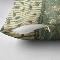 Hawaii Christmas In July Pillow Cover Olive Green Mele Kalikimaka Sea Animals