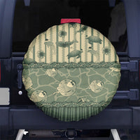 Hawaii Christmas In July Spare Tire Cover Olive Green Mele Kalikimaka Sea Animals DT05 No hole Green - Polynesian Pride