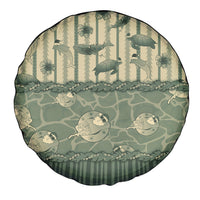 Hawaii Christmas In July Spare Tire Cover Olive Green Mele Kalikimaka Sea Animals DT05 - Polynesian Pride