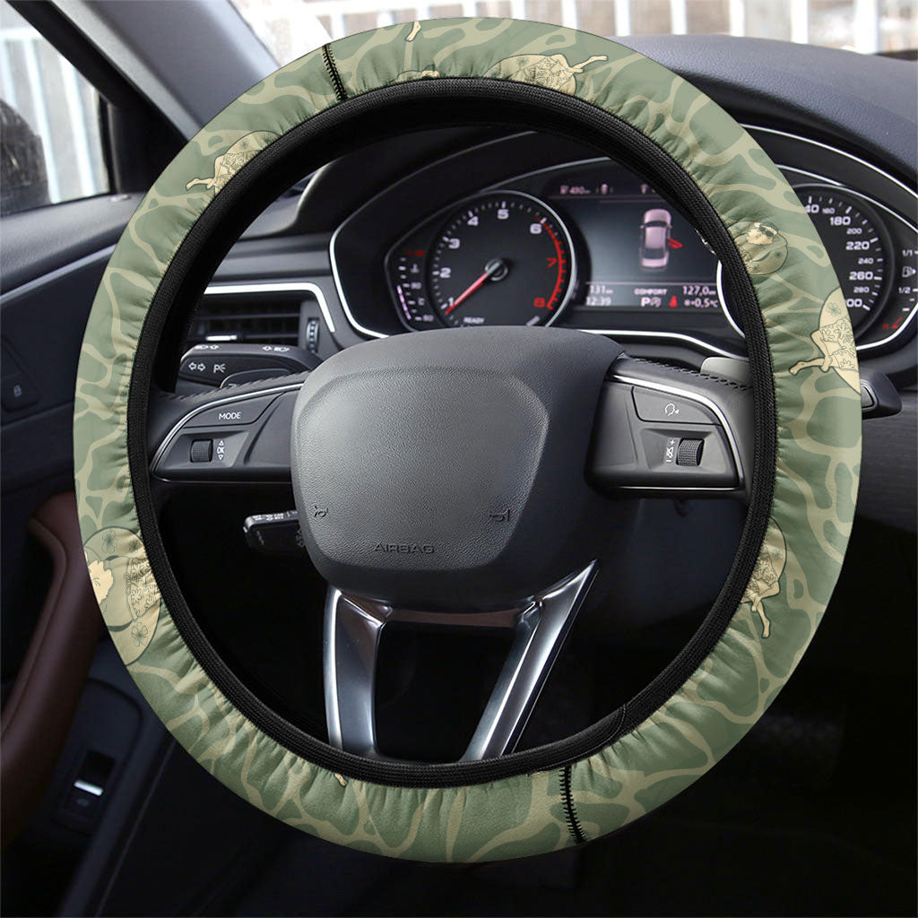 Hawaii Christmas In July Steering Wheel Cover Olive Green Mele Kalikimaka Sea Animals DT05 - Polynesian Pride