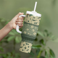 Hawaii Christmas In July Tumbler With Handle Olive Green Mele Kalikimaka Sea Animals DT05 - Polynesian Pride