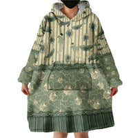 Hawaii Christmas In July Wearable Blanket Hoodie Olive Green Mele Kalikimaka Sea Animals DT05 - Polynesian Pride
