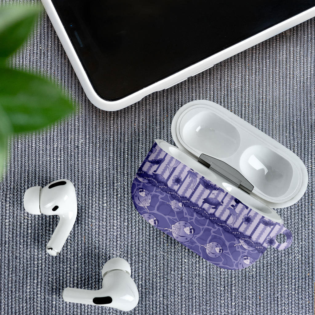 Hawaii Christmas In July AirPods Case Amethyst Purple Mele Kalikimaka Sea Animals DT05 - Polynesian Pride