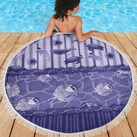 Hawaii Christmas In July Beach Blanket Amethyst Purple Mele Kalikimaka Sea Animals
