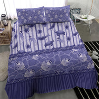 Hawaii Christmas In July Bedding Set Amethyst Purple Mele Kalikimaka Sea Animals