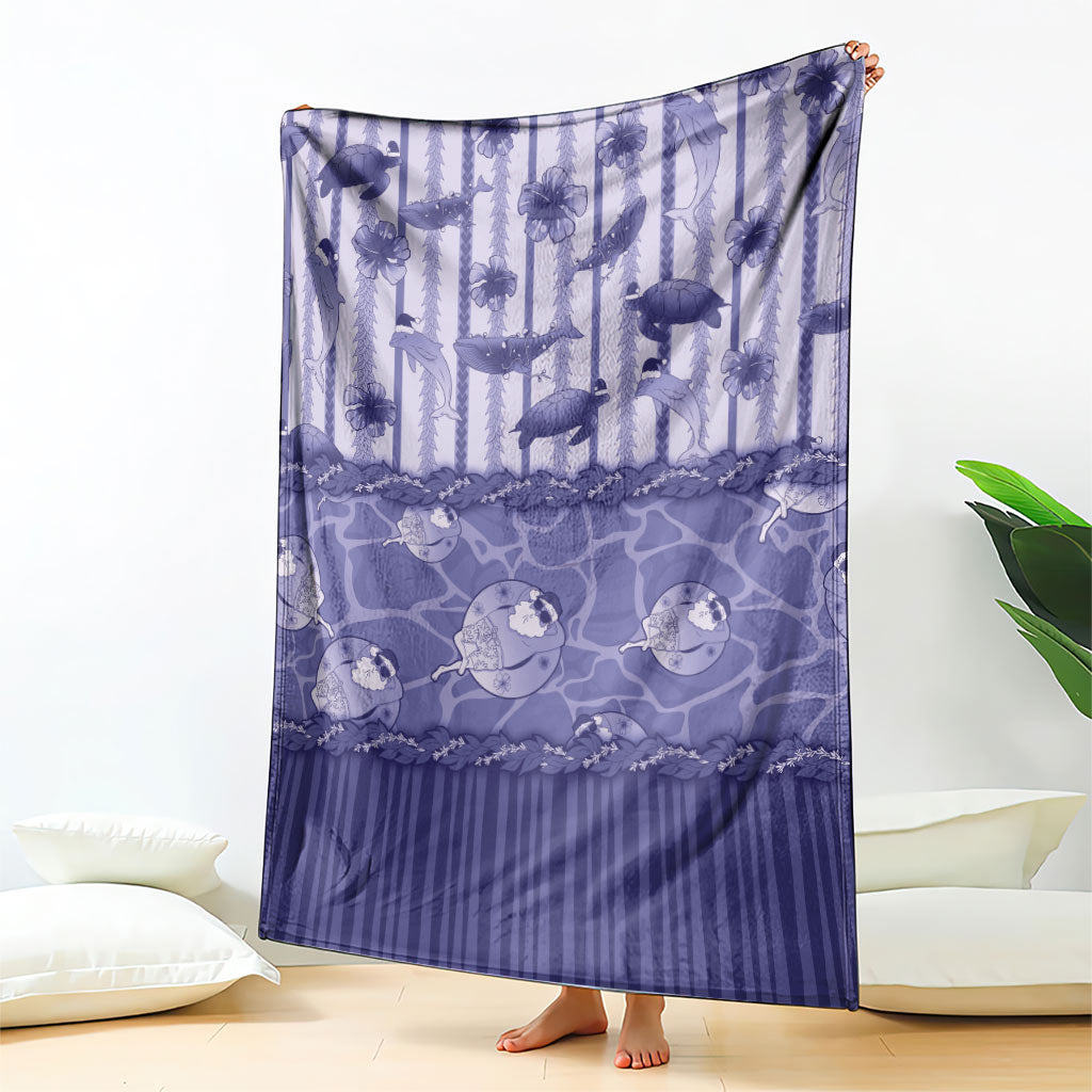 Hawaii Christmas In July Blanket Amethyst Purple Mele Kalikimaka Sea Animals