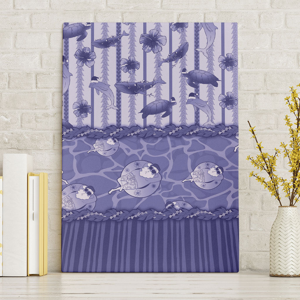 Hawaii Christmas In July Canvas Wall Art Amethyst Purple Mele Kalikimaka Sea Animals DT05 Without Frame Purple - Polynesian Pride