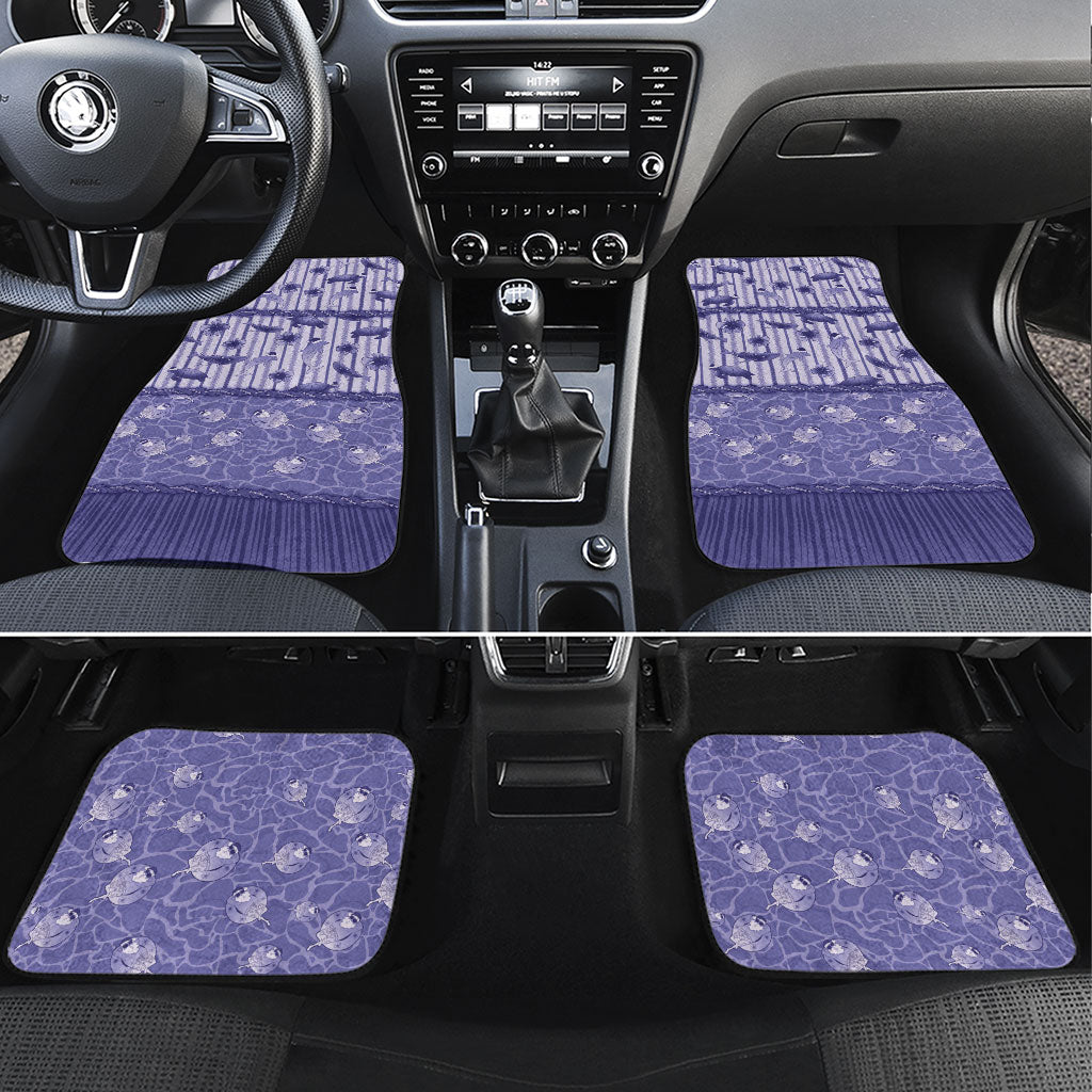Hawaii Christmas In July Car Mats Amethyst Purple Mele Kalikimaka Sea Animals DT05 Set 4pcs Purple - Polynesian Pride