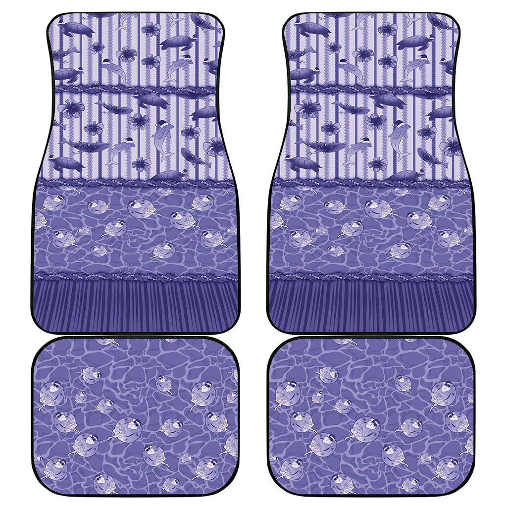 Hawaii Christmas In July Car Mats Amethyst Purple Mele Kalikimaka Sea Animals DT05 - Polynesian Pride